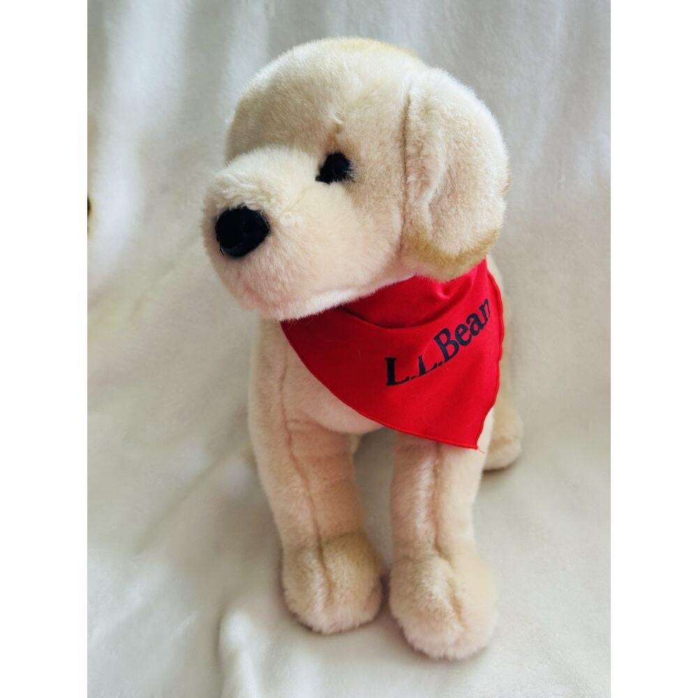 Douglas Yellow Lab Puppy Dog Plush 13" Wearing Red Bandana L. L Bean Collectible
